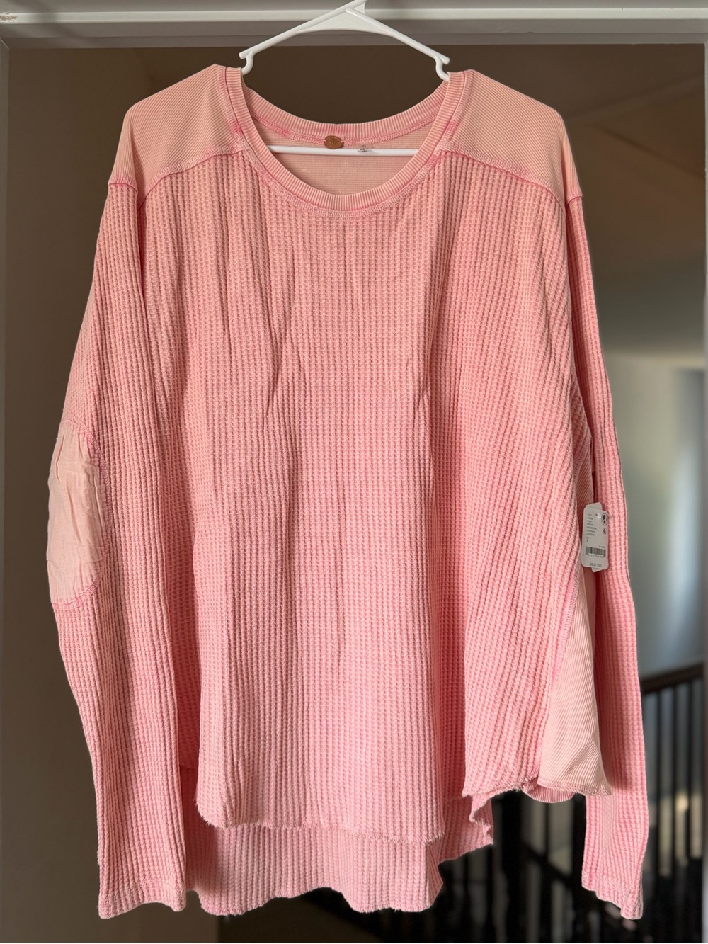 NWT Free People FP One Blush Pink Waffle Thermal Top Size Small